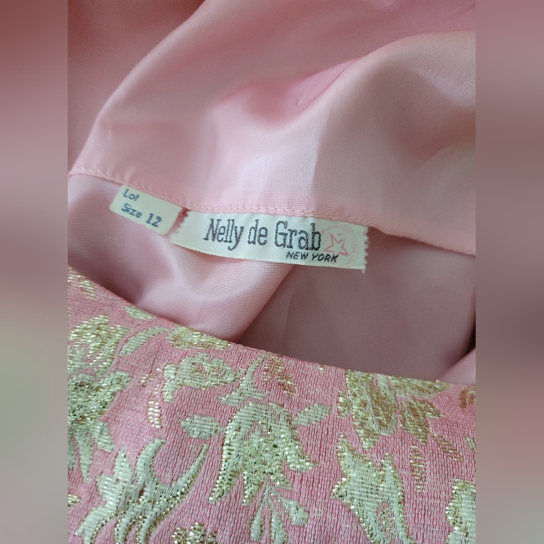 Vintage Pre 1980s Julius Garfinkel & Co Nelly De Grab Lame Dress | Size 12